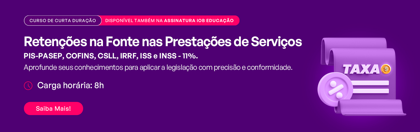 Curso ao vivo: Reten��es na Fonte na Presta��o de Servi�os